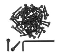 PATIKIL M3 x 18mm Hex Socket Head Screws Cap Bolt, 50 Pack 12.9 Grade Carbon Steel Hexagon Socket Screw Hex Socket Drive Machine Screws with Hex Wrenches, Black