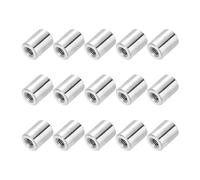 PATIKIL M3x0.5mm Pitch 304 Stainless Steel Round Coupling Nuts, 15 Pcs 8mm / 0.31" Length Metric Coarse Thread Connector Sleeve Rod Bar Stud Fully Threaded Nut Fasteners, Silver Tone