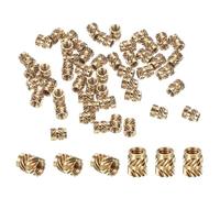 PATIKIL M3x5.7x4.6 mm Brass Threaded Insert, 70 Pcs Metric Knurled Nuts Heat Set Insert for Plastic 3D Printing Components