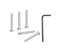 PATIKIL M4-0.7x35mm Flat Head Socket Cap Bolts Screws, 50 Pcs 304 Stainless Steel Full Thread Hex Drive Countersunk Bolts with Hex Wrench for Car Bike Ship Assembly Accessories