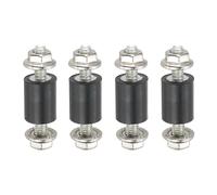 PATIKIL M4 10x10mm Rubber Isolator Mounts, 4 Pcs Rubber Studs Shock Absorber Anti-Vibration Isolation Damping Mounts with Lock Nuts for Motor, Air Compressor, Engines (30mm Height)