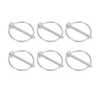 PATIKIL M4.5x45 mm Tractor Lynch Pin with Ring, 6 Pcs Heavy Duty Assortment Kit Lock Pin Clips for Tractors Trailer Farm Trucks Mowers, Silver Tone