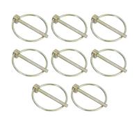 PATIKIL M4.5x45 mm Tractor Lynch Pin with Ring, 8 Pcs Heavy Duty Assortment Kit Lock Pin Clips for Tractors Trailer Farm Trucks Mowers, Rose Gold