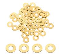 PATIKIL M4 Brass Flat Washer, 100 Pcs 4mm ID 10mm OD 0.5mm Thick Metric Washers Metal Sealing Gasket Ring for Screws Bolts Factories Home Outdoor Projects