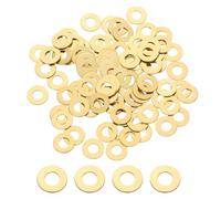 PATIKIL M4 Brass Flat Washer, 200 Pcs 4mm ID 9mm OD 0.5mm Thick Metric Washers Metal Sealing Gasket Ring for Screws Bolts Factories Home Outdoor Projects