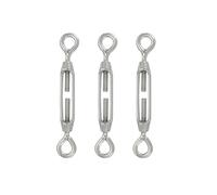 PATIKIL M4 Eye & Eye Turnbuckle, 3 Pcs 304 Stainless Steel Wire Rope Tension Adjustable Cable Railing Tensioner for Tightening Up Metal Cable Wire Shade Sail Hardware