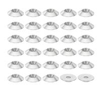 PATIKIL M4 Finish Countersunk Washer, 50pcs 16mm Dia. 3mm Tall Solid 304 Stainless Steel CNC Cup Washer Flat Screw Head Gasket for Constructions, Taper