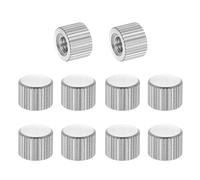 PATIKIL M4 Knurled Thumb Nuts, 10pcs 304 Stainless Steel Female Thread Type Flat Head Blind Hole Round Hand Tighten Knob Fasteners Screw Cap Adjust Lock Position, D8mm x H6mm