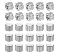 PATIKIL M4 Knurled Thumb Nuts, 25pcs Nickel Plated Female Thread Type Flat Head Blind Hole Round Hand Tighten Knob Fasteners Screw Cap Adjust Lock Position, D8mm x H6mm