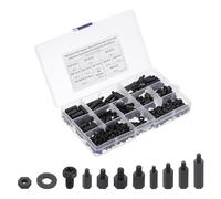 PATIKIL M4 Male Female Nylon Hex Spacer Standoff Kit, 290Pcs Motherboard Standoffs, Outlet Spacers, Screws Nuts, Washers for PCB Motherboard, Circuit Board, Black