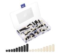 PATIKIL M4 Nylon Spacer Set, 180Pcs Non-Threaded ABS Round Spacer Standoff Assortment Electrical Outlet Spacers for PCB Motherboard, Circuit Board, Switch and Receptacle, Black/White