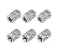 PATIKIL M4 Round Connector Nuts, 6 Pcs 0.24"OD x 0.31"H 304 Stainless Steel Round Knurled Thumb Coupling Nut Sleeve Threaded Rod Bar Stud Tube Hardware Fastener for Camera Lamp Bracket
