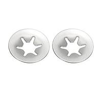 PATIKIL M4 Star Internal Tooth Lock Washers, 100 Pcs Push on Retaining Clips 304 Stainless Steel Quick Speed Locking Washers for Fastening, Silver