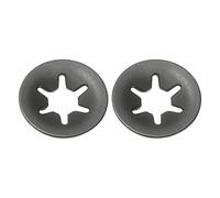 PATIKIL M4 Star Internal Tooth Lock Washers, 100 Pcs Push on Retaining Clips Manganese Steel Quick Speed Locking Washers for Fastening, Black