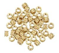 PATIKIL M4 Threaded Inserts M4x4x6mm, 50 Pcs Brass Heat Set Insert Female Threaded Inserts Metric Knurled Nuts Embedment Nut for Plastic and 3D Printing Components, Gold