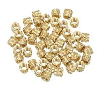 PATIKIL M4 Threaded Inserts M4x5x6mm, 50 Pcs Brass Heat Set Insert Female Threaded Inserts Metric Knurled Nuts Embedment Nut for Plastic and 3D Printing Components, Gold
