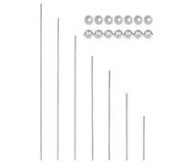 PATIKIL M4 x 0.7mm Fully Threaded Rods 7 Size, 304 Stainless Steel All Threaded Rod Metric Right Hand Threads with 14Pcs Flange Hexagon Nut for Clamps Hangers U-Bolt