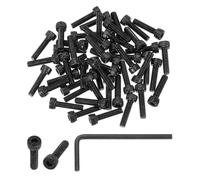 PATIKIL M4 x 16mm Hex Socket Head Screws Cap Bolt, 50 Pack 12.9 Grade Carbon Steel Hexagon Socket Screw Hex Socket Drive Machine Screws with Hex Wrenches, Black