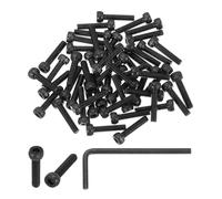 PATIKIL M4 x 18mm Hex Socket Head Screws Cap Bolt, 50 Pack 12.9 Grade Carbon Steel Hexagon Socket Screw Hex Socket Drive Machine Screws with Hex Wrenches, Black