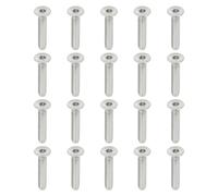 PATIKIL M4 x 20mm Flat Head Socket Cap Screws, 50 Pack 304 Stainless Steel 18-8 Machine Screws Flat Countersunk Bolts Hex Socket Drive Fasteners Grade 6.8