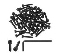 PATIKIL M4 x 20mm Hex Socket Head Screws Cap Bolt, 50 Pack 12.9 Grade Carbon Steel Hexagon Socket Screw Hex Socket Drive Machine with Wrenches, Black