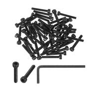 PATIKIL M4 x 25mm Hex Socket Head Screws Cap Bolt, 50 Pack 12.9 Grade Carbon Steel Hexagon Socket Screw Hex Socket Drive Machine with Wrenches, Black