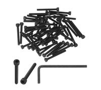 PATIKIL M4 x 35mm Hex Socket Head Screws Cap Bolt, 50 Pack 12.9 Grade Carbon Steel Hexagon Socket Screw Hex Socket Drive Machine with Wrenches, Black