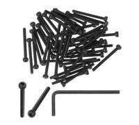 PATIKIL M4 x 40mm Hex Socket Head Screws Cap Bolt, 50 Pack 12.9 Grade Carbon Steel Hexagon Socket Screw Hex Socket Drive Machine with Wrenches, Black