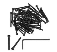 PATIKIL M4 x 45mm Hex Socket Head Screws Cap Bolt, 50 Pack 12.9 Grade Carbon Steel Hexagon Socket Screw Hex Socket Drive Machine Screws with Hex Wrenches, Black