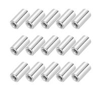 PATIKIL M4x0.7mm Pitch 304 Stainless Steel Round Coupling Nuts, 15 Pcs 15mm / 0.59" Length Metric Coarse Thread Connector Sleeve Rod Bar Stud Fully Threaded Nut Fasteners, Silver Tone