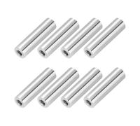PATIKIL M4x0.7mm Pitch 304 Stainless Steel Round Coupling Nuts, 8 Pcs 30mm / 1.18" Length Metric Coarse Thread Connector Sleeve Rod Bar Stud Fully Threaded Nut Fasteners, Silver Tone