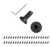 PATIKIL M4x10 mm Flat Head Socket Cap Screws, 100 Pcs Carbon Steel Flat Countersunk Bolts Hex Socket Drive Machine Screws Full Thread Grade 10.9 with Hex Spanner, Black