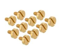 PATIKIL M4x10mm Knurled Thumb Screws, 20 Pack Flat Tip Brass Bolts Grip Knobs Fasteners with Straight Shoulders for Lighting Furniture Electronic Mechanical