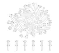 PATIKIL M4x25mm Clear Acrylic Screws and Hex Nuts Kit, 30 Set PC Plastic Phillips Round Head Bolts for Machine Accessories, Transparent