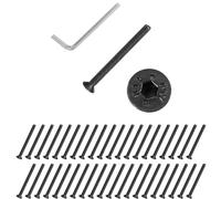 PATIKIL M4x40 mm Flat Head Socket Cap Screws, 50 Pcs Carbon Steel Flat Countersunk Bolts Hex Socket Drive Machine Screws Full Thread Grade 10.9 with Hex Spanner, Black