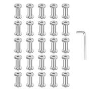 PATIKIL M4x4mm Hex Chicago Screws 5x12mm, 20Pcs 304 Stainless Steel Metric Hex Drive Socket Cap Binding Post Screw Posts for Scrapbook Leather Belt Album Furniture Repair, Silver