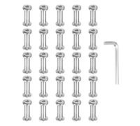 PATIKIL M4x4mm Hex Chicago Screws 5x16mm, 20Pcs 304 Stainless Steel Metric Hex Drive Socket Cap Binding Post Screw Posts for Scrapbook Leather Belt Album Furniture Repair, Silver