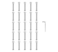 PATIKIL M4x4mm Hex Chicago Screws 5x40mm, 20Pcs 304 Stainless Steel Metric Hex Drive Socket Cap Binding Post Screw Posts for Scrapbook Leather Belt Album Furniture Repair, Silver