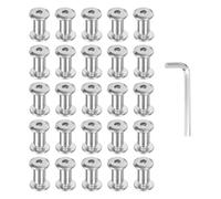 PATIKIL M4x4mm Hex Chicago Screws 5x8mm, 20Pcs 304 Stainless Steel Metric Hex Drive Socket Cap Binding Post Screw Posts for Scrapbook Leather Belt Album Furniture Repair, Silver