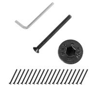 PATIKIL M4x50 mm Flat Head Socket Cap Screws, 20 Pcs Carbon Steel Flat Countersunk Bolts Hex Socket Drive Machine Screws Full Thread Grade 10.9 with Hex Spanner, Black