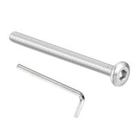 PATIKIL M4x50mm Flat Head Hex Socket Cap Screws Bolts, 20PCS 304 Stainless Steel 18-8 Furniture Bolt with Hex Allen Wrench for Bed Chair Repairs Ship Assembly Mechanical Industry, Silver