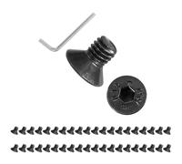 PATIKIL M4x6 mm Flat Head Socket Cap Screws, 100 Pcs Carbon Steel Flat Countersunk Bolts Hex Socket Drive Machine Screws Full Thread Grade 10.9 with Hex Spanner, Black