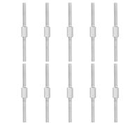 PATIKIL M4x60mm Double End Threaded Stud Screw, 10pcs 304 Stainless Steel Hex Bolt Left and Right Hand Threaded Rod Bar Adapter for Furniture Hardware, House Maintenance