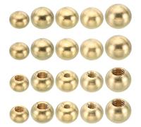 PATIKIL M4x7.5mm/M3x10mm/M4x10mm/M5x10mm/M6x12mm Thread Cap Nuts Knob, 20pcs Brass Ball Lamp Decoration Screw Caps Nut Cover Nut for Furniture or DIY Project