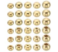 PATIKIL M4x7.5mm/M3x10mm/M4x10mm/M5x10mm/M6x12mm Thread Cap Nuts Knob, 30pcs Brass Ball Lamp Decoration Screw Caps Nut Cover Nut for Furniture or DIY Project