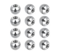 PATIKIL M4x8mm Ball Nuts Knob, 12pcs 304 Stainless Steel Round Solid Blind Hole Decorative Screw Cap Cover Machinery Handle Hardware