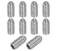 PATIKIL M4x8mm Ball Point Set Screws, 10 Pcs 304 Stainless Steel Hex Socket Spring Ball Point Grub Screws for Industrial Machine Home Furniture Workplaces, Silver