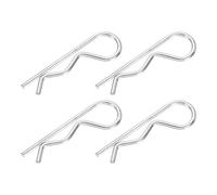 PATIKIL M4x90mm Cotter Pins, 4 Pcs R Clips Spring Retaining Wire Hair Heavy Duty Carbon Steel Hitch Pin Clip for Trailer Locking Lawn Mowers Tractor Carts Truck, Silver