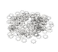 PATIKIL M5 External Tooth Lock Washer, 150Pcs 304 Stainless Steel Serrated Locking Washer Assortment Kit for Mechanical Equipment Retaining Clips Fasteners, Silver