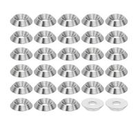 PATIKIL M5 Finish Countersunk Washer, 50pcs 16mm Dia. 3.5mm Tall Solid 304 Stainless Steel CNC Cup Washer Flat Screw Head Gasket for Constructions, Taper